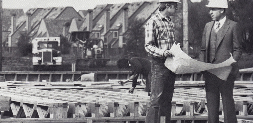 Warburton Building Services on site, from the company archive